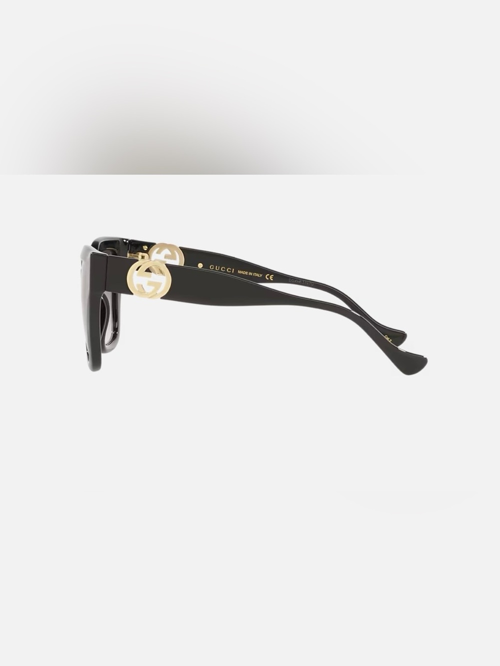 Gucci Black Square Sunglasses with Gold GG Emblem and Gradient Lenses GG1023S - Picture 3 of 9